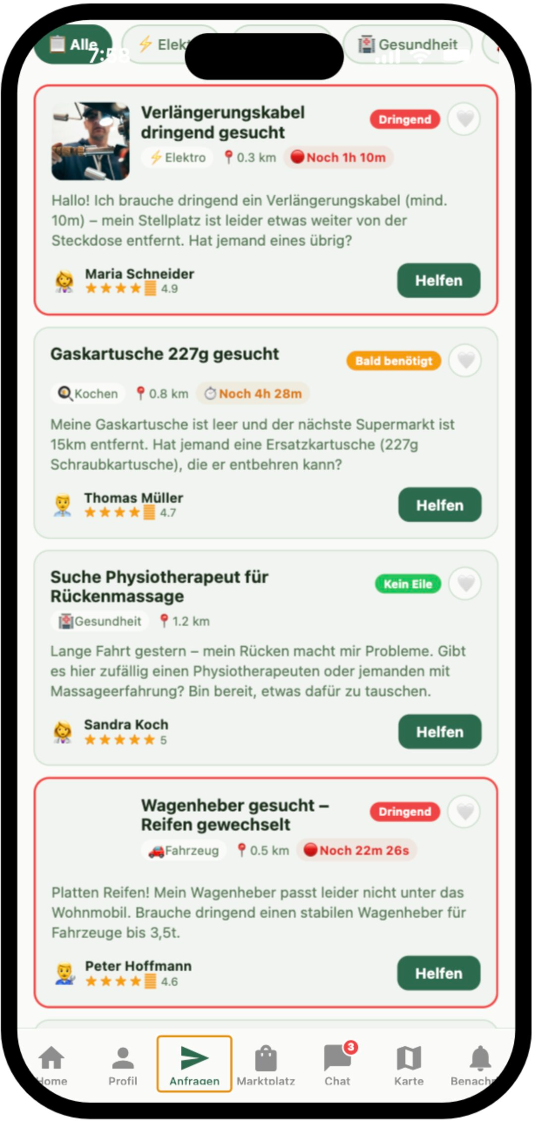 Anfragen & Marktplatz